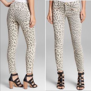 Current Elliott Zip Stiletto Leopard Jeans